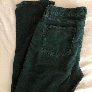 J. Crew City Fit Classic Green Corduroy Pants